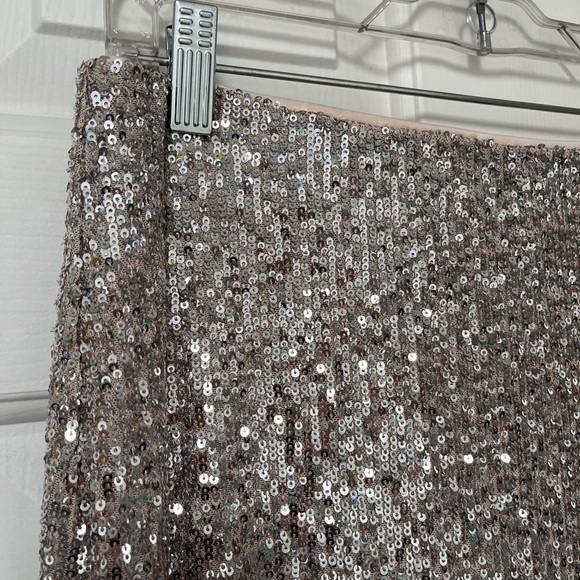 NWT Cable & Gauge Champagne Sequin Skirt S - Picture 4 of 12